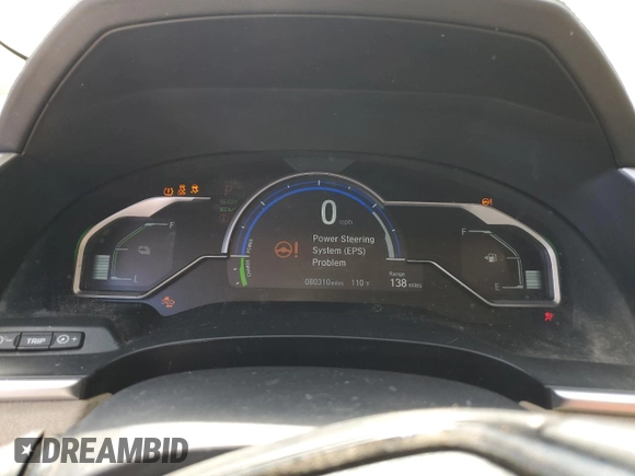 2018 Honda Clarity Plug-In Hybrid Touring with VIN JHMZC5F31JC001072, listed as a Copart auction lot 59436944 with 80,310 mi miles and Salvage Title. Bid and sale history available at carsss.com. Image 9.