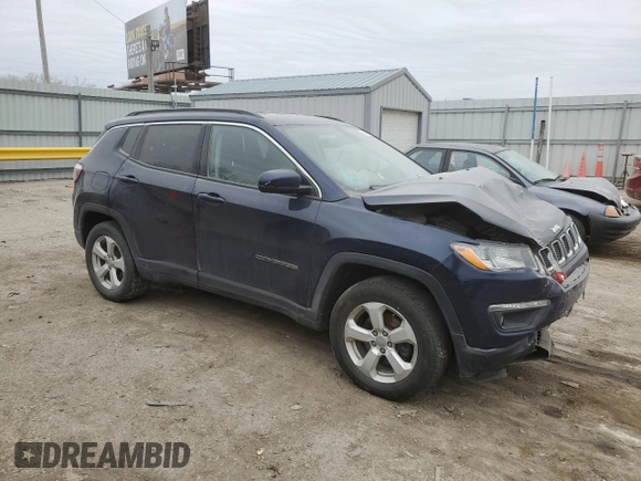 2018 Jeep Compass Latitude with VIN 3C4NJDBB6JT138932, listed as a Copart auction lot 44770095 with 109,540 mi miles and Salvage Title. Bid and sale history available at DreamBid. Image 4.