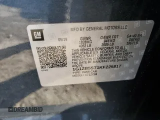 2019 Chevrolet Malibu LS with VIN 1G1ZB5ST1KF225817, listed as a Copart auction lot 44306405 with 44,675 mi miles and Salvage Title. Bid and sale history available at DreamBid. Image 14.