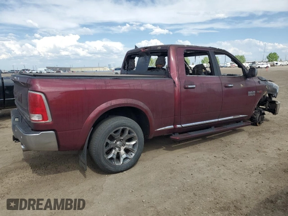 2018 Ram 1500 Longhorn with VIN 1C6RR7WM2JS228479, listed as a Copart auction lot 58588905 with Not provided miles and Non repairable. Bid and sale history available at DreamBid. Image 3.