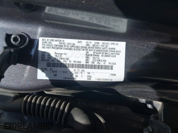 2012 Ford Focus SE с VIN 1FAHP3F26CL407046, выставлен на аукционе IAAI как лот 42574294 с пробегом 143 441 миль миль и . История ставок и продаж доступна на DreamBid. Изображение 9.