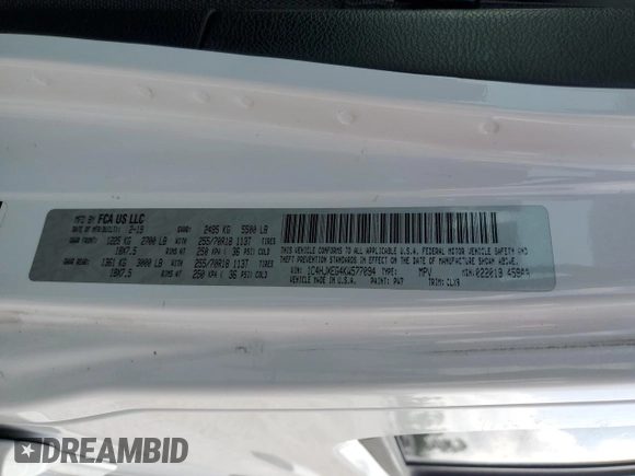 2019 Jeep Wrangler Unlimited Sahara with VIN 1C4HJXEG4KW577094, listed as a Copart auction lot 55409845 with 155,540 mi miles and Salvage title. Bid and sale history available at DreamBid. Image 13.