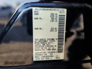 2015 Nissan LEAF SV with VIN 1N4AZ0CP8FC304841, listed as a Copart auction lot 75854863 with 58,077 mi miles. Bid and sale history available at carsss.com. Image 13.