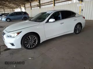 2018 Infiniti Q50 2.0t LUXE with VIN JN1CV7AP1JM241095, listed as a Copart auction lot 41470445 with 68,929 mi miles and Salvage Title. Bid and sale history available at carsss.com. Image 1.