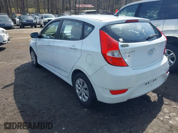 2016 Hyundai Accent SE with VIN KMHCT5AE0GU238781, listed as a IAAI auction lot 41805846 with 121,022 mi miles. Bid and sale history available at carsss.com. Image 3.