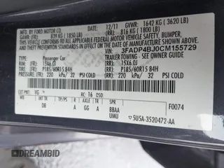 2012 Ford Fiesta SE with VIN 3FADP4BJ0CM155729, listed as a IAAI auction lot 41800447 with 90,091 mi miles. Bid and sale history available at carsss.com. Image 9.