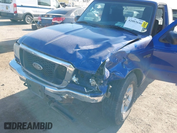 2004 Ford Ranger XL Fleet with VIN 1FTYR15E44PB21128, listed as a IAAI auction lot 42003646 with Not Provided miles. Bid and sale history available at carsss.com. Image 6.