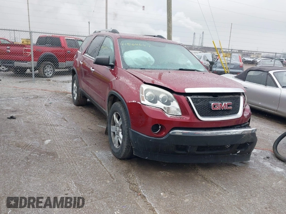 2011 GMC Acadia SL with VIN 1GKKRNED3BJ257940, listed as a IAAI auction lot 41564647 with 180,664 mi miles and . Bid and sale history available at carsss.com. Image 1.
