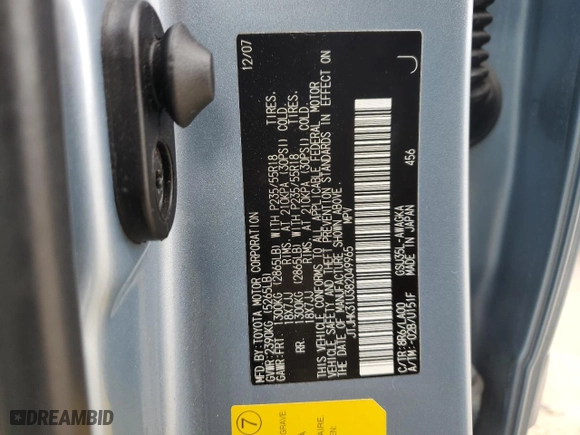 2008 Lexus RX 350 with VIN JTJHK31U382049965, listed as a Copart auction lot 50078115 with 207,641 mi miles and Salvage Title. Bid and sale history available at carsss.com. Image 13.