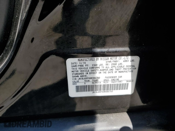 2017 Infiniti QX50 with VIN JN1BJ0RPXHM384740, listed as a Copart auction lot 51159765 with 129,516 mi miles and Salvage title. Bid and sale history available at DreamBid. Image 14.
