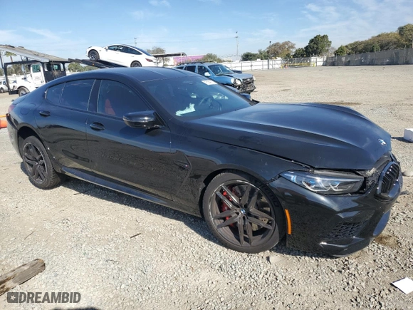 2025 BMW M8 Competition with VIN WBSGV0C04SCS46541, listed as a Copart auction lot 43554215 with NaN miles and Salvage Title. Bid and sale history available at carsss.com. Image 4.