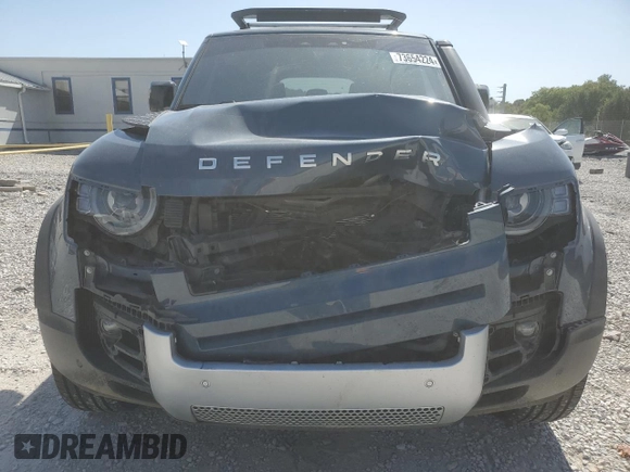 2022 Land Rover Defender S with VIN SALEJ7RX1N2090601, listed as a Copart auction lot 73654224 with 33,621 mi miles and Salvage title. Bid and sale history available at DreamBid. Image 5.