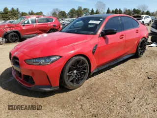 2023 BMW M3 Competition xDrive with VIN WBS43AY03PFN58833, listed as a Copart auction lot 53301495 with 32,032 mi miles and Salvage title. Bid and sale history available at DreamBid. Image 1.