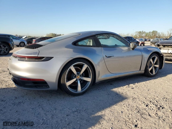 2023 Porsche 911 Carrera with VIN WP0AA2A98PS206062, listed as a Copart auction lot 43438155 with 26198 miles and Salvage Title. Bid and sale history available at carsss.com. Image 3.