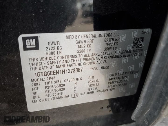 2017 GMC Canyon 4WD Denali with VIN 1GTG6EEN1H1273887, listed as a Copart auction lot 45037445 with 71,035 mi miles and Salvage Title. Bid and sale history available at carsss.com. Image 12.
