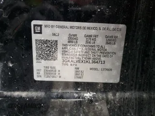 2019 GMC Terrain SLT with VIN 3GKALVEX1KL364713, listed as a Copart auction lot 85203964 with 138,134 mi miles and Salvage Title. Bid and sale history available at carsss.com. Image 15.