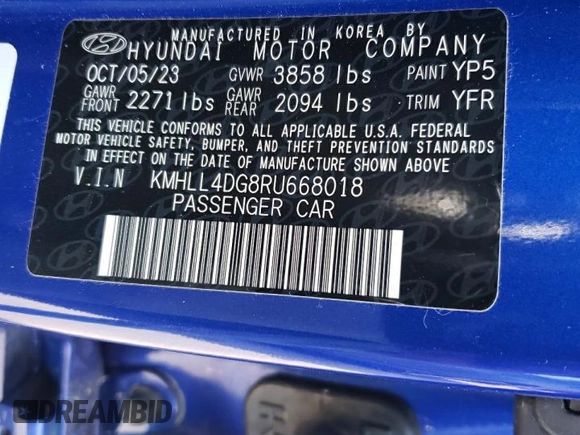 2024 Hyundai Elantra SE z VIN KMHLL4DG8RU668018, wystawiony jako Copart lot #85018574 z przebiegiem 18 993 mil mil oraz Szkoda całkowita • Salvage title. Historia ofert i sprzedaży dostępna na DreamBid. Obrazek 12.