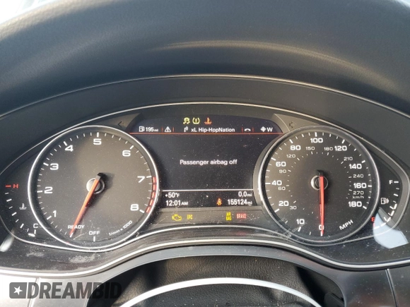 2016 Audi A7 3.0 Premium Plus with VIN WAUWGAFC4GN019156, listed as a Copart auction lot 76039163 with 155,124 mi miles. Bid and sale history available at carsss.com. Image 9.