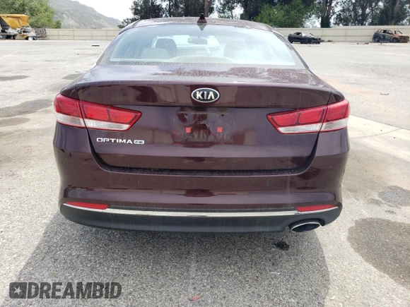 2018 Kia Optima LX with VIN 5XXGT4L31JG229497, listed as a Copart auction lot 57469045 with 119,629 mi miles and Salvage title. Bid and sale history available at DreamBid. Image 6.