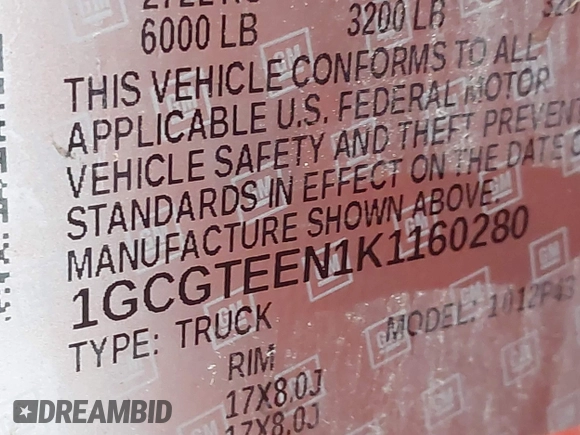 2019 Chevrolet Colorado 4WD ZR2 z VIN 1GCGTEEN1K1160280, wystawiony jako IAAI lot #41166240 z przebiegiem 71 529 mil mil oraz . Historia ofert i sprzedaży dostępna na DreamBid. Obrazek 9.