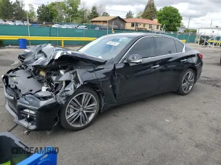 2014 Infiniti Q50 Sport with VIN JN1BV7AR7EM691336, listed as a Copart auction lot 59037895 with 127,533 mi miles and Salvage title. Bid and sale history available at DreamBid. Image 1.