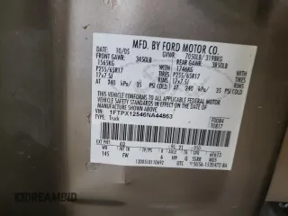 2006 Ford F-150 XLT z VIN 1FTPX12546NA44863, wystawiony jako Copart lot #58387305 z przebiegiem Nie podano mil oraz Szkoda całkowita • Salvage title. Historia ofert i sprzedaży dostępna na DreamBid. Obrazek 12.