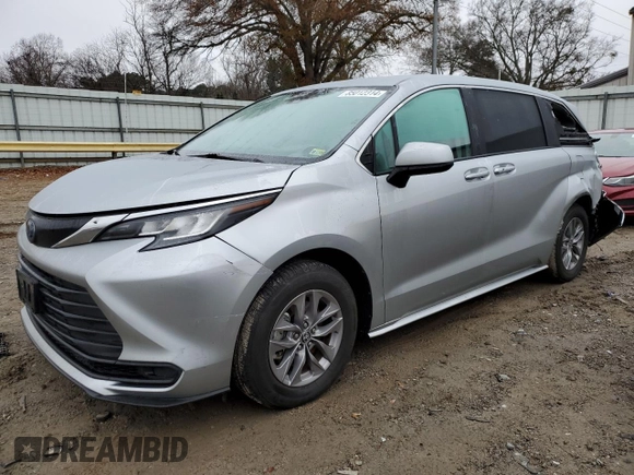 2023 Toyota Sienna LE with VIN 5TDKRKEC5PS172884, listed as a Copart auction lot 85012314 with 93,459 mi miles and Salvage Title. Bid and sale history available at carsss.com. Image 1.