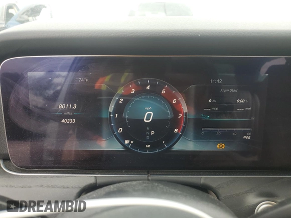 2020 Mercedes-Benz E 450 with VIN W1KZF6JB5LA842314, listed as a Copart auction lot 54440385 with 40,233 mi miles and Salvage Title. Bid and sale history available at DreamBid. Image 9.