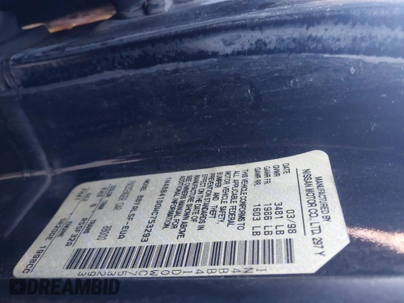 1998 Nissan Sentra z VIN 1N4BB41D0WC753293, wystawiony jako IAAI lot #40903118 z przebiegiem 287 968 mil mil oraz . Historia ofert i sprzedaży dostępna na DreamBid. Obrazek 9.