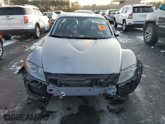 2005 Mazda RX-8 with VIN JM1FE173250145548, listed as a Copart auction lot 86197844 with Not Provided miles and Salvage Title. Bid and sale history available at carsss.com. Image 5.