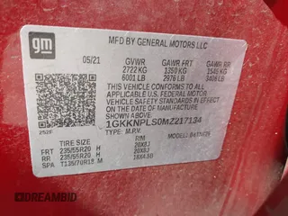 2021 GMC Acadia Denali with VIN 1GKKNPLS0MZ217134, listed as a IAAI auction lot 41475069 with 47,130 mi miles and . Bid and sale history available at carsss.com. Image 9.