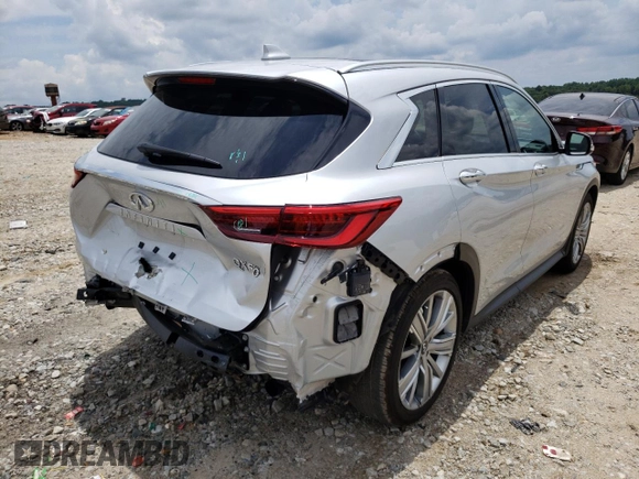 2020 Infiniti QX50 LUXE with VIN 3PCAJ5M12LF103637, listed as a Copart auction lot 50857392 with 13,216 mi miles. Bid and sale history available at carsss.com. Image 4.