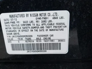 2013 Infiniti G37 x with VIN JN1CV6ARXDM350266, listed as a IAAI auction lot 42184406 with 85,600 mi miles and . Bid and sale history available at carsss.com. Image 9.