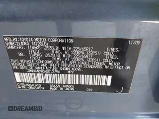 2010 Toyota RAV4 Limited with VIN JTMDK4DV0AD012796, listed as a IAAI auction lot 42539649 with Not provided miles and . Bid and sale history available at DreamBid. Image 9.
