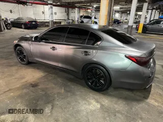 2015 Infiniti Q50 with VIN JN1BV7AR7FM412100, listed as a Copart auction lot 54574705 with 111,230 mi miles and Salvage Title. Bid and sale history available at carsss.com. Image 3.