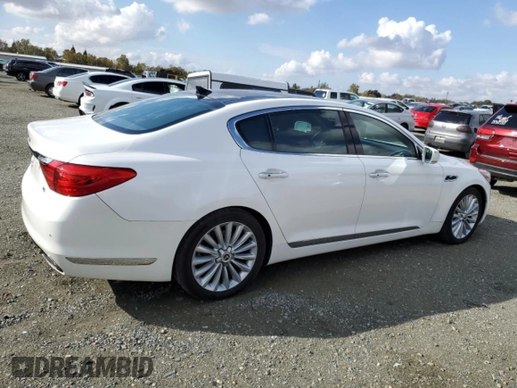 2015 Kia K900 Luxury with VIN KNALW4D43F6021136, listed as a Copart auction lot 79057764 with 60,959 mi miles and Salvage Title. Bid and sale history available at carsss.com. Image 3.