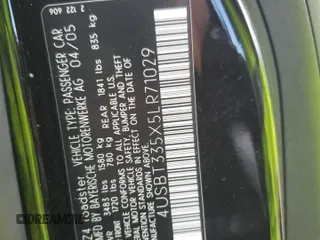 2005 BMW Z4 2.5i with VIN 4USBT335X5LR71029, listed as a Copart auction lot 42146655 with 80,813 mi miles and Salvage Title. Bid and sale history available at carsss.com. Image 12.