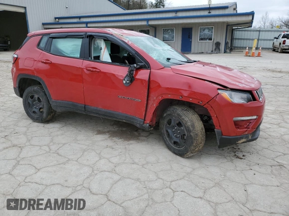 2019 Jeep Compass Sport with VIN 3C4NJDAB6KT827629, listed as a Copart auction lot 52756685 with 44,882 mi miles and Salvage title. Bid and sale history available at DreamBid. Image 4.