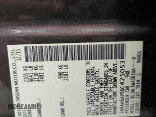 2016 Nissan Maxima SV z VIN 1N4AA6AP9GC425053, wystawiony jako Copart lot #53731935 z przebiegiem 70 998 mil mil oraz Szkoda całkowita • Salvage title. Historia ofert i sprzedaży dostępna na DreamBid. Obrazek 13.