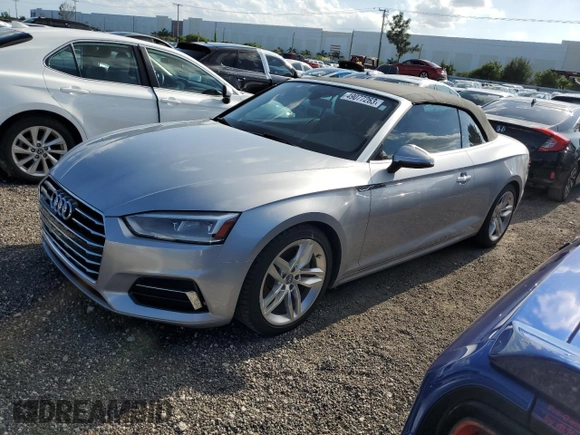 2019 Audi A5 Cabriolet Premium z VIN WAUWNGF57KN001673, wystawiony jako Copart lot #49077263 z przebiegiem 41 769 mil mil oraz . Historia ofert i sprzedaży dostępna na DreamBid. Obrazek 1.