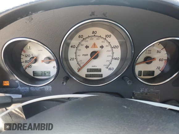 2001 Mercedes-Benz SLK 230/320 with VIN WDBKK65F01F216236, listed as a Copart auction lot 51431855 with 90,999 mi miles and Salvage title. Bid and sale history available at DreamBid. Image 9.