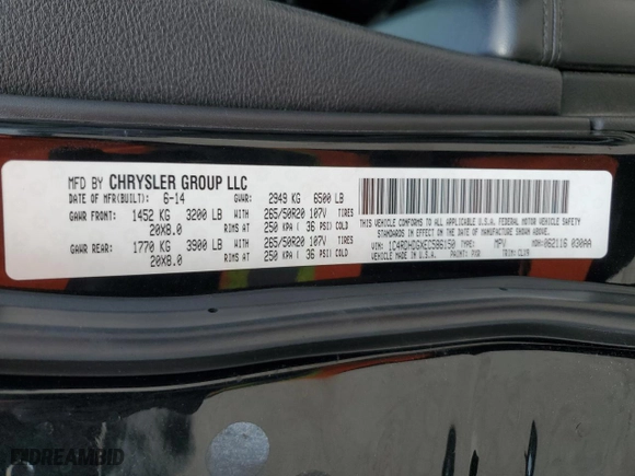 2014 Dodge Durango Limited with VIN 1C4RDHDGXEC586150, listed as a Copart auction lot 53182145 with 301,794 mi miles and Clean Title. Bid and sale history available at carsss.com. Image 13.