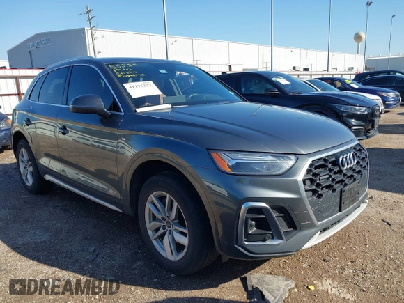 2022 Audi Q5 S line Premium with VIN WA1GAAFY5N2094705, listed as a IAAI auction lot 41175322 with 53,969 mi miles and . Bid and sale history available at DreamBid. Image 1.