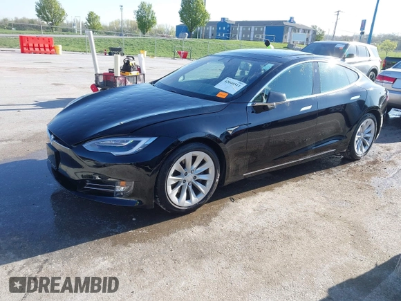 2017 Tesla Model S 100D with VIN 5YJSA1E27HF230508, listed as a IAAI auction lot 42040511 with 98,693 mi miles. Bid and sale history available at carsss.com. Image 2.