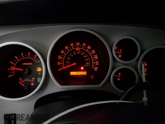 2007 Toyota Tundra SR5 with VIN 5TBBT54197S451993, listed as a Copart auction lot 57887565 with 284,398 mi miles and Salvage title. Bid and sale history available at DreamBid. Image 9.