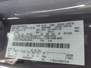 2018 Ford F-150 XL с VIN 1FTEX1CP8JFD33741, выставлен на аукционе IAAI как лот 42597030 с пробегом 74 302 миль миль и . История ставок и продаж доступна на DreamBid. Изображение 9.