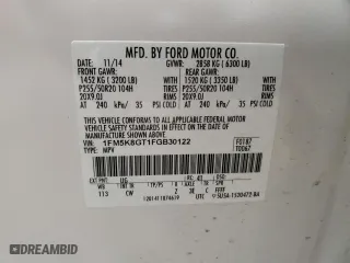 2015 Ford Explorer Sport with VIN 1FM5K8GT1FGB30122, listed as a Copart auction lot 53227465 with 71,617 mi miles and Clean Title. Bid and sale history available at carsss.com. Image 14.