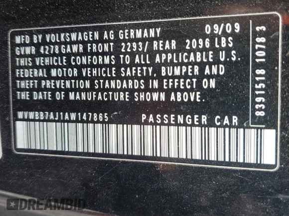 2010 Volkswagen Golf with VIN WVWBB7AJ1AW147865, listed as a Copart auction lot 46226715 with 149,665 mi miles and Salvage Title. Bid and sale history available at carsss.com. Image 14.