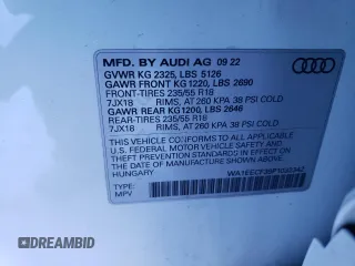 2023 Audi Q3 S line Premium Plus with VIN WA1EECF39P1032342, listed as a Copart auction lot 88541485 with 13,595 mi miles and Salvage Title. Bid and sale history available at carsss.com. Image 15.