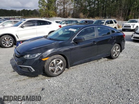 2020 Honda Civic Sedan LX with VIN 2HGFC2F69LH586028, listed as a Copart auction lot 44815125 with 64,451 mi miles and Salvage Title. Bid and sale history available at carsss.com. Image 1.
